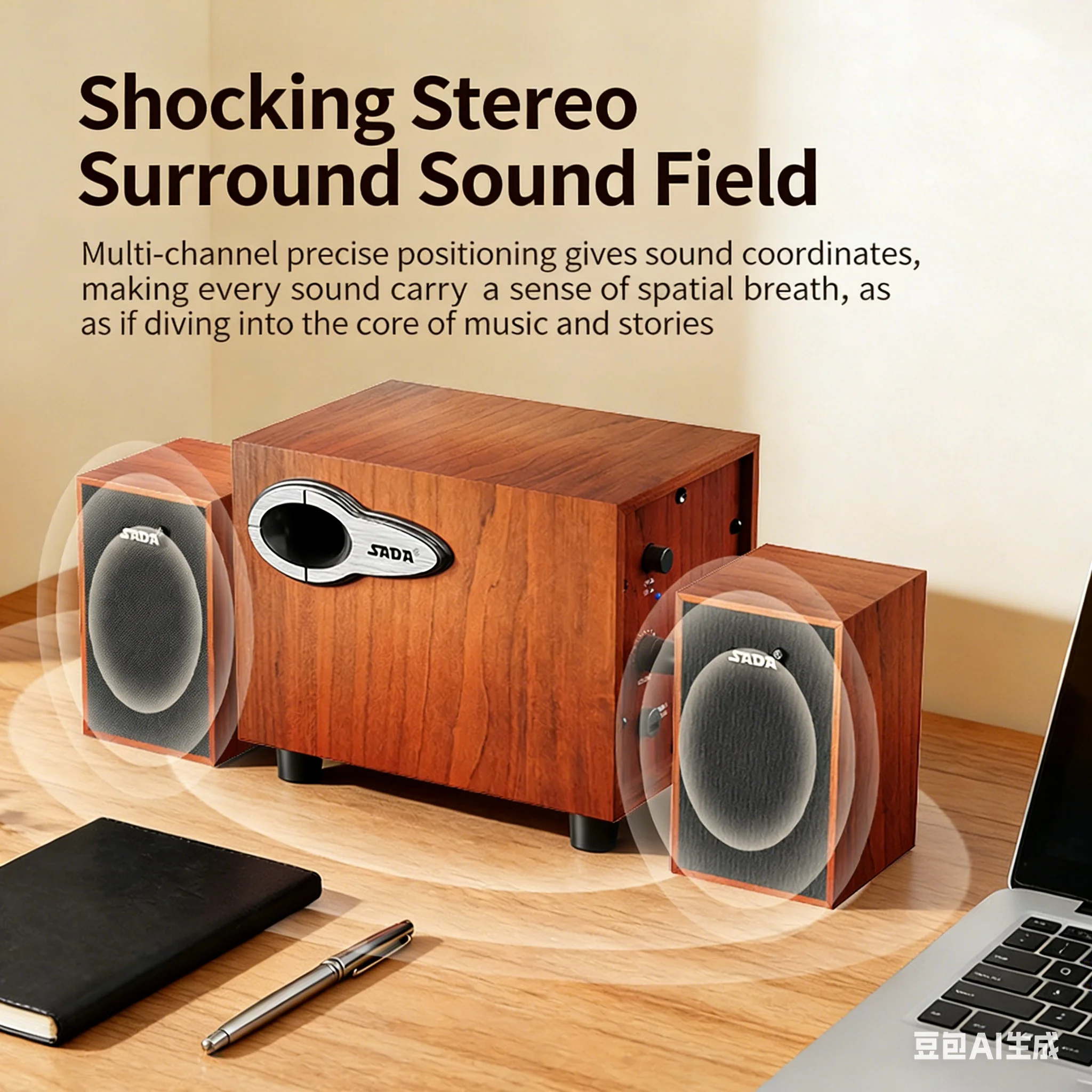 Gaming Speaker 2.1 - Caixas de Som de Mesa de