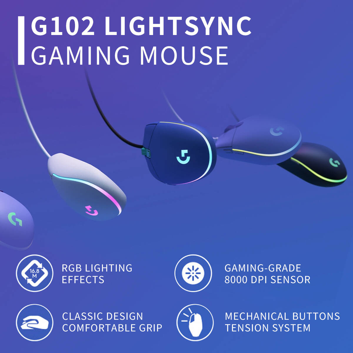 Mouse Gamer Logitech G102 Prod - Esports Online Gaming avaliação e preço