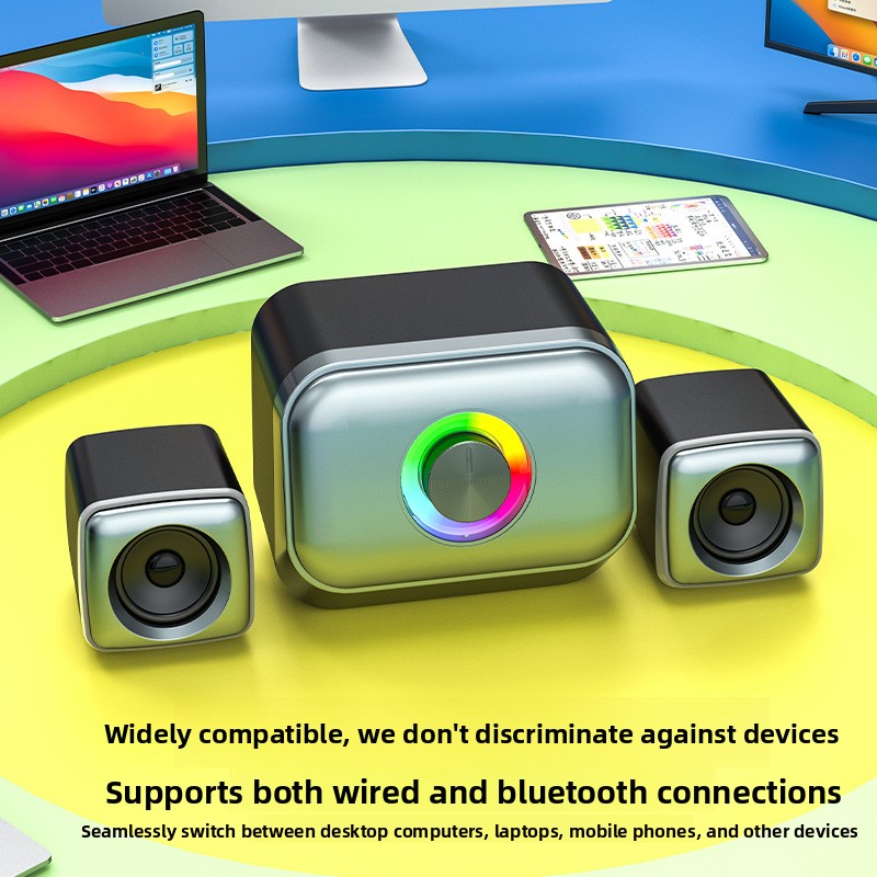 Subwoofer RGB para Jogos com F - Gaming Speaker 2.1 avaliação e preço